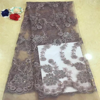 

VILLIEA African Tulle Lace Fabric 2019 African French Lace Fabric High Quality With Sequin Nigerian Embroidery Tulle French Lace