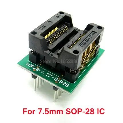 

7.5MM SOP28 to DIP16 IC Burn in Testing Socket Chip Programmer Adapter Narrow Type Fit for 7.5MM SOIC IC
