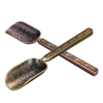 

Chinese Tea Spoons Copper Tea Scoop Spoon Tea Leaves Chooser Holder High Quality Chinese Kongfu Tea Accessories Tools