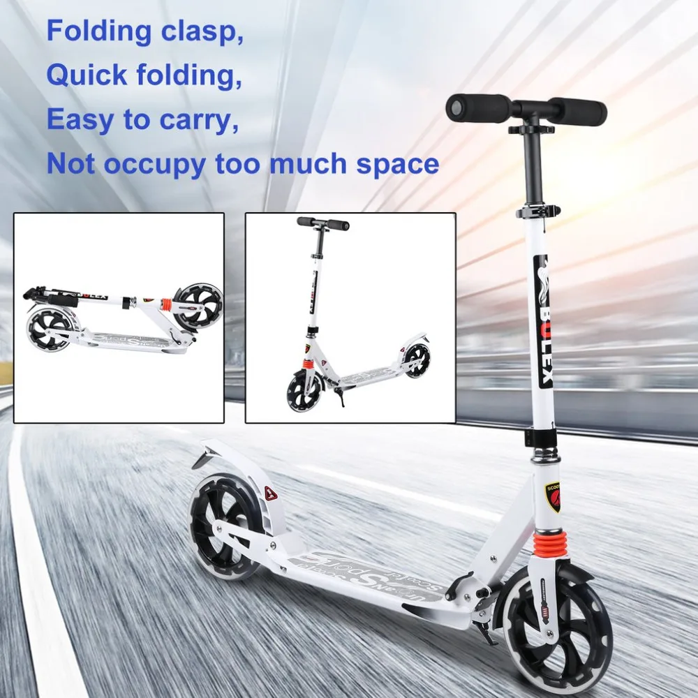 

2018 New Folding Big Two Wheels Adults Scooter Fun Play Cool Skateboard Adjustable Height Urban Kick Foot Scooter Great Gift