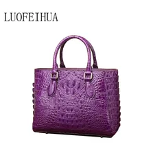 LUOFEIHUA новая кожаная сумка Винтажная с крокодиловым узором Большая вместительная кожаная сумка брендовая сумочка