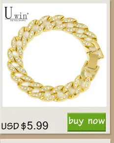 Uwin Baguette CZ Bracelet Iced Out Zircon 8.5m HipHop Fashion Punk Chain Bling Bling Elegant Charms Jewelry 7inch 8inch