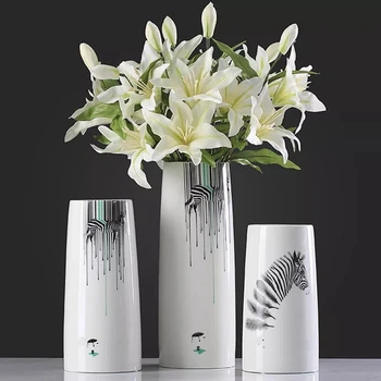 

modern ceramic zebra Flower Vase home decoration animal flower vase tabletop decor craft new house gift