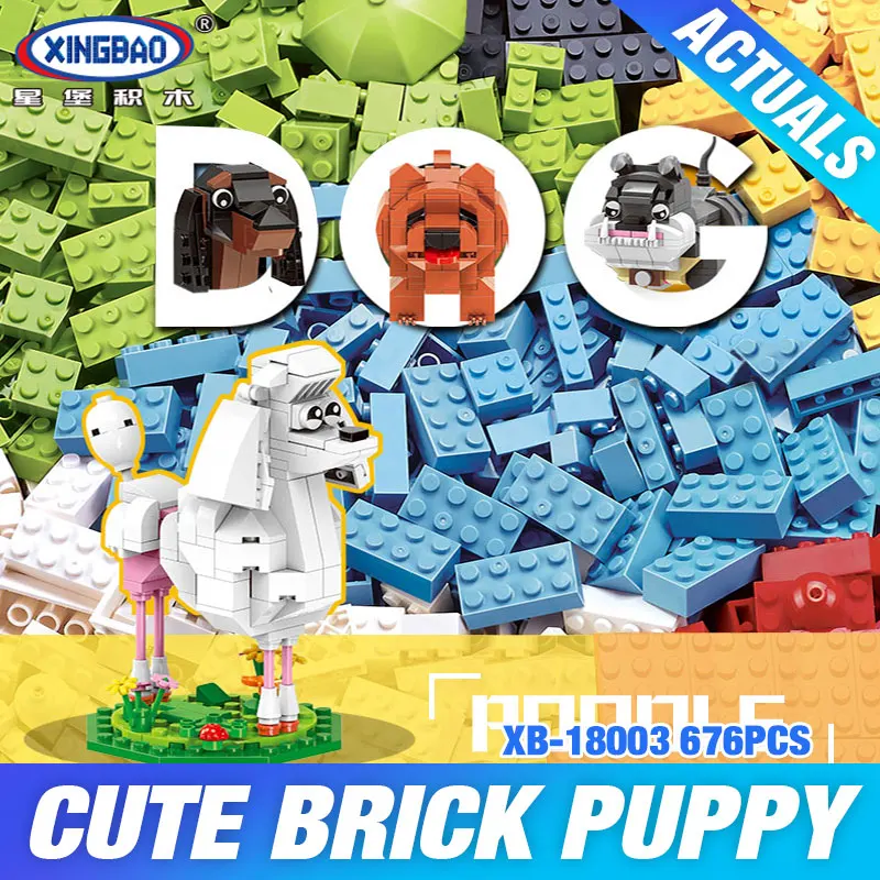 

XINGBAO 18003 Genuine 620Pcs Cute Puppy The Four Puppys in One Set Model Building Blocks Bricks Funny Toys For Kids As New Gifts