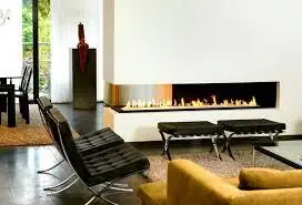 

48 inch Remote control silver or black ethanol double sided fireplace