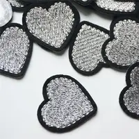 Buy 10PCS Red Hearts Silver Gold Fabric Embroidery Sew Iron On Patches Badges For Clothes Appliques Craft Decoration Sticker Online - Image 4