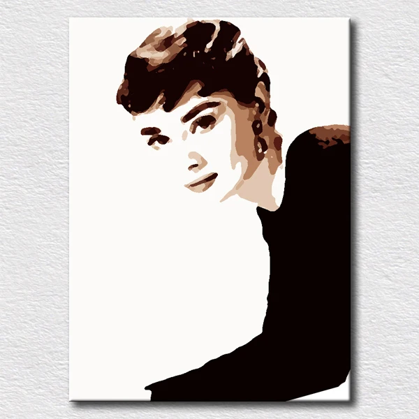 

Popular gift for girlfriends Audrey Hepburn poster canvas painting for living room wall decoration pop art