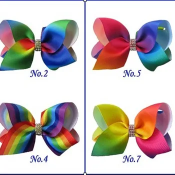 

50 BLESSING Good Girl Boutique 3.5" Rainbow ABC Hair Bows Clip Accessories