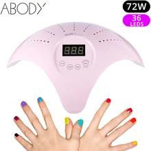 Abody 72 Вт лампа для ногтей УФ лампы 36 светодиодный Сушилка для ногтей гель лак отверждения машина все для солнца УФ маникюр руки ногтей искусство