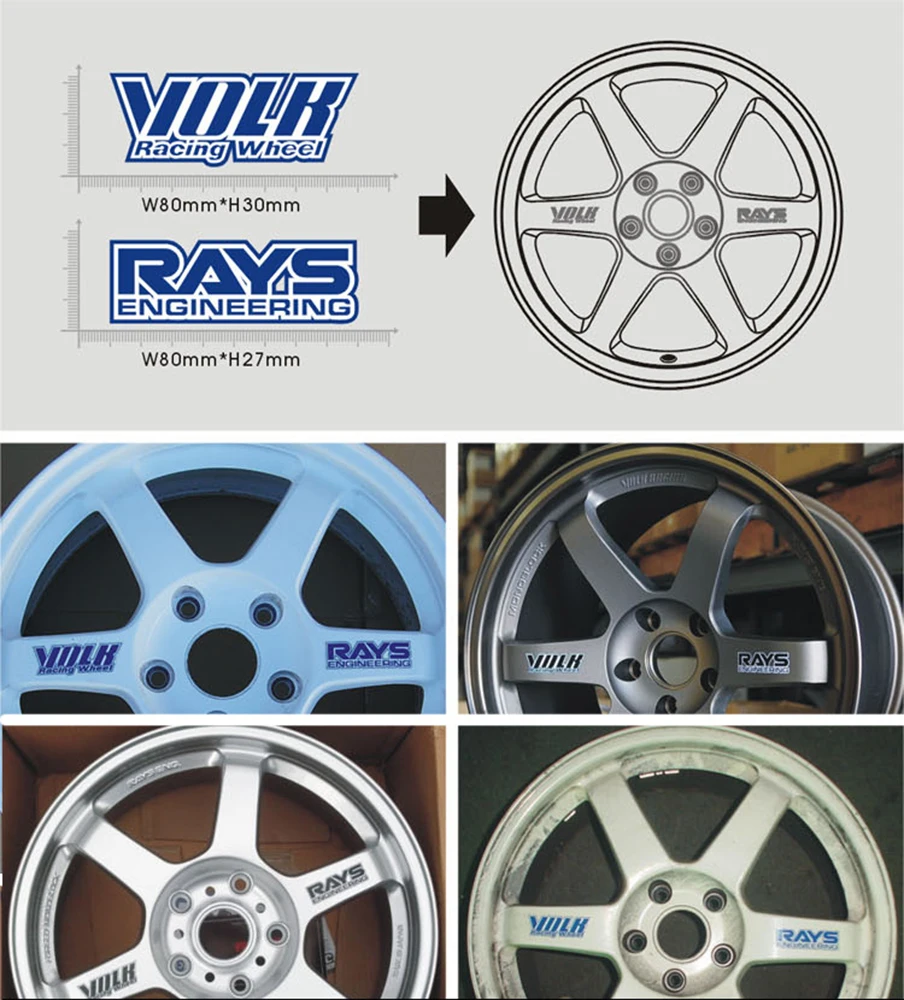 Aliauto Car styling Volk Rays Car Rims Sticker and Decal Waterproof Motorcycle Wheels font b Accessories