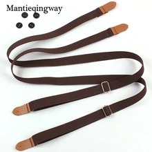 Mantieqingway мужские однотонные подтяжки унисекс Женские Подтяжки эластичная подвеска с 4 кнопками женский ремень