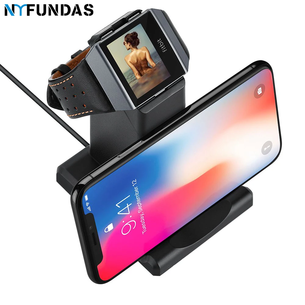 

NYFundas 2 in 1 For Fitbit Ionic Watch Charger fast Charging Dock Station Cradle Holder USB Charger For Fitbit Ionic Smart Watch