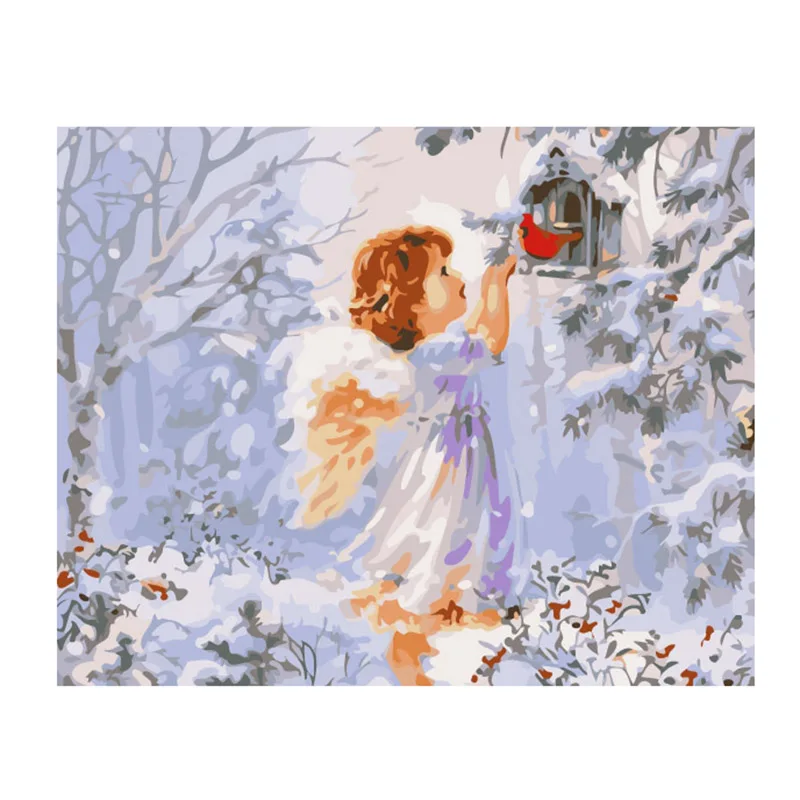 

Abstract Framed Oil Paint DIY Painting By Numbers Coloring By Numbers Colorful Angel Home Decoration