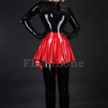 Женская красная мини труба Мода латексная юбка(не включая боди