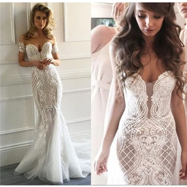 Mzy0280 Unique Y White Ivory Lace Liques Off Shoulder Mzy0280 Unique Y White Ivory Lace Liques Off Shoulder Mermaid Wedding Dress Bridal Gown Vestido De