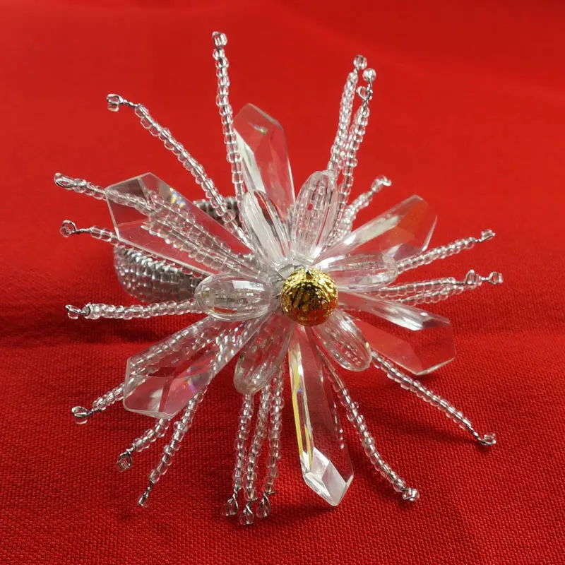 qn16022515 clear napkin rings acrylic flower with glass beades