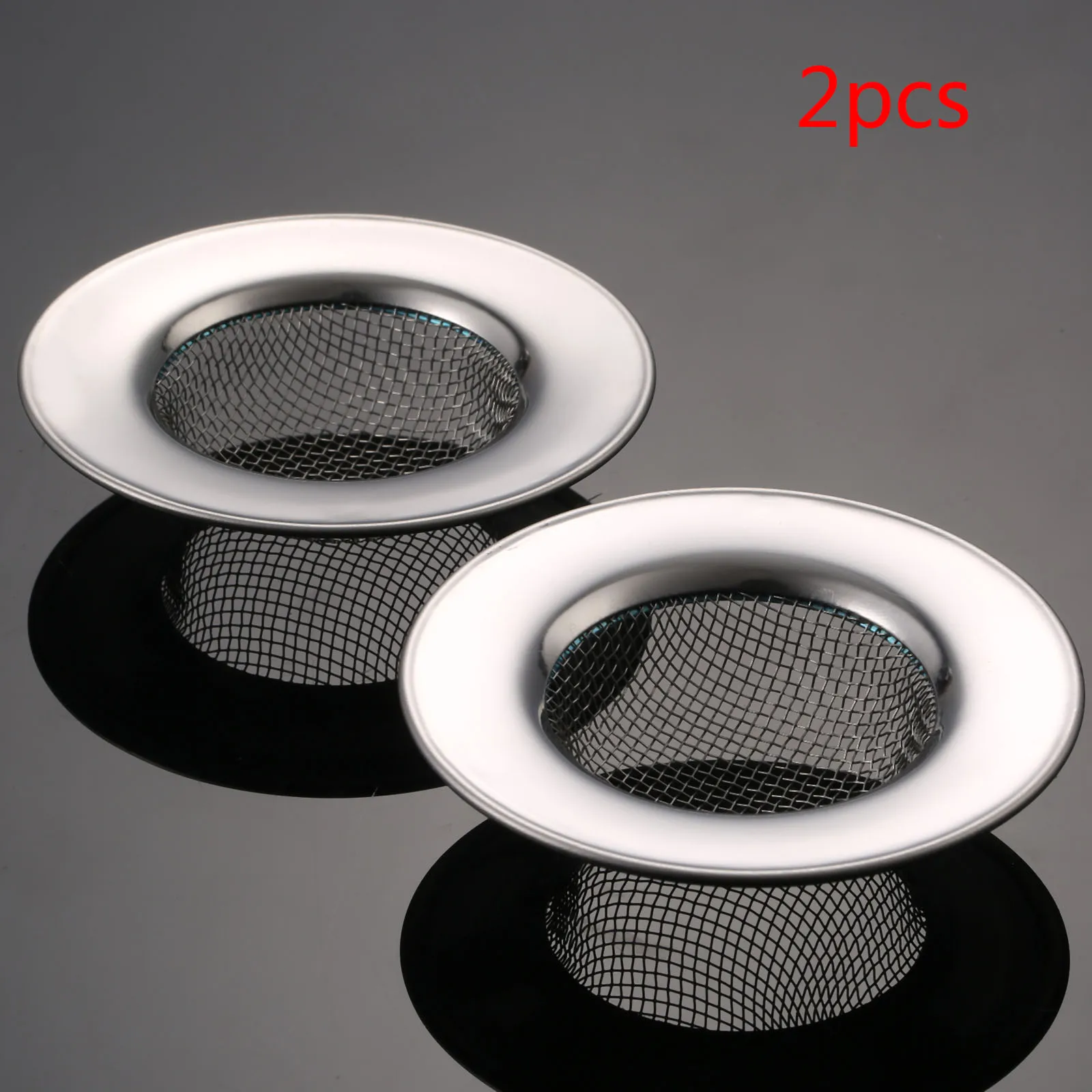 2Pcs Kitchen Sink Strainer 6.4CM Stainless Steel Bathtub Hair Catcher Stopper Bathroom Shower Drain Hole Filter Sink Strainer