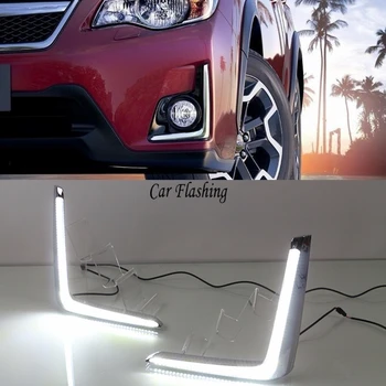 

Car Flashing 1 set 12V ABS LED DRL Daytime Running Lights Daylight Fog light Cover For Subaru XV 2016 2017 LED Car-Styling