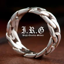 Серебряный Популярные персонализированные 925 тенденция чистого серебра цепи кольцо мужской Для женщин палец кольцо моды краткое
