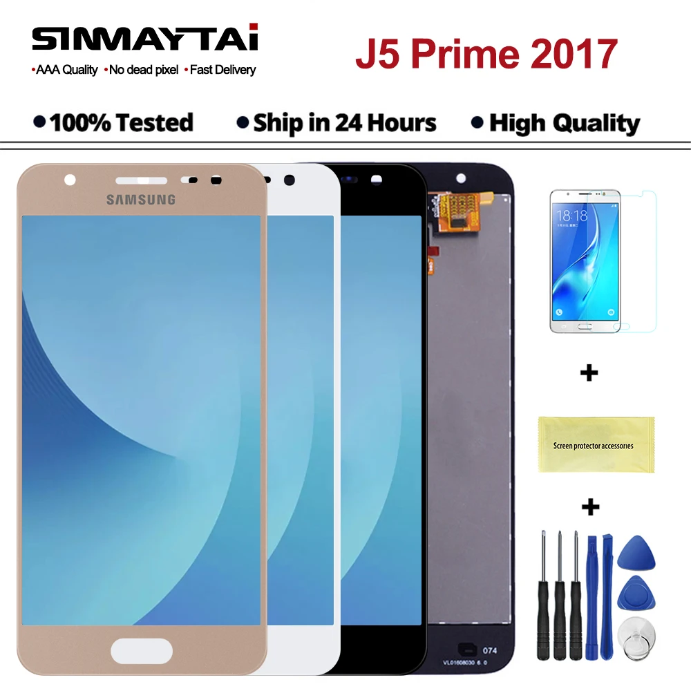 OEM дисплей для SAMSUNG Galaxy J5 Prime lcd сенсорный экран дигитайзер G570 SM-G570F On5 G571 G571F черный белый золотой