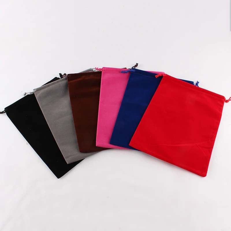 

5 pcs/lot 18*25cm Whosale storage bag Custom Logo Printed Large Drawstring Gift Bags Velvet pouch Jewelry packing bags