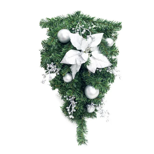 Inverted lfp NewYear Christmas Upside Down Hanging Ornaments 24 Inch Artificial