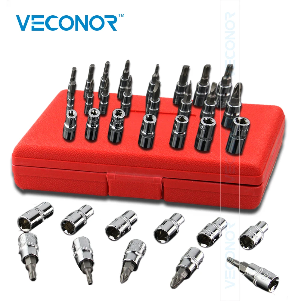 Veconor 46pc High Quality Socket Set Car Repair Tool Ratchet Set Torque Wrench Combination Bit a set of keys Chrome Vanadium