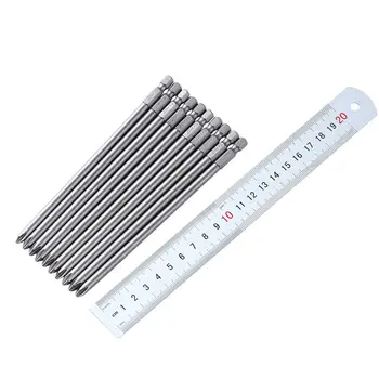 

New 10PCS 1/4'' 150MM Length S2 Steel Magnetic Screwdriver Bits Cross Head PH2 Electric Screwdriver Bit Set qiang