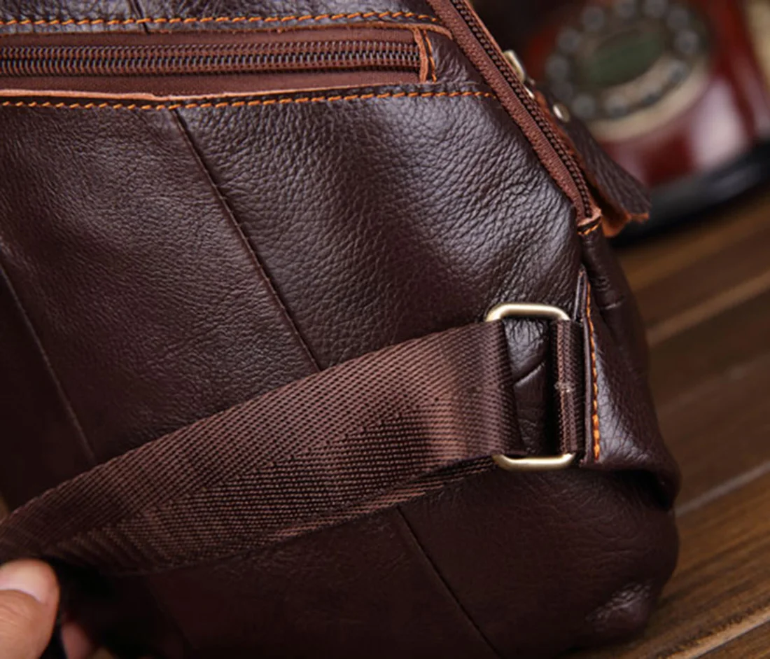 Нагрудный рюкзак из натуральной кожи, дизайн, Ретро стиль, мужская сумка через плечо, треугольная, Повседневный, из натуральной воловьей кожи, одиночный ранец, рюкзак