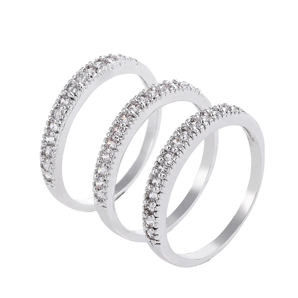

Luxury Wedding Rings Austria Crystal Zircon Woman Ring for Women Silver Color Copper Engagement Rings Female Party Jewelry Gift