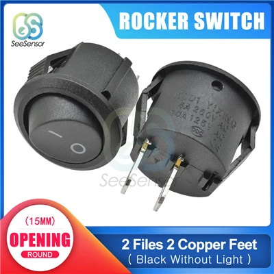 Interruttore A Bilanciere Rotondo ON/OFF 12V - 3 Pin, 20A DC, Con Cavi E Supporto (Pack Da 5)