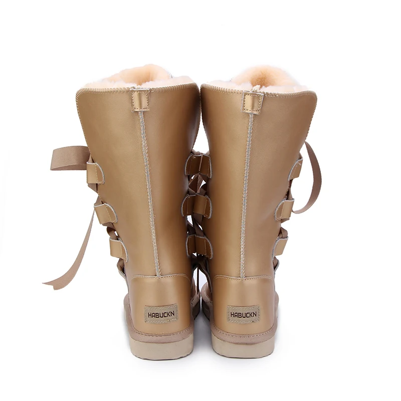 chestnut Zurriago De Genuino Impermeable Piel Del Invierno Mujer Australia chocolate sand Botas Mujeres Nieve Classic Black gray purple Largas Cuero PY078qZw