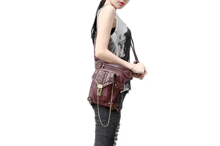 Carteras Mujer кожаная Паровая панк Готическая сумка на плечо мужская Wo Мужская s сумка на пояс из искусственной кожи сумки унисекс сумка-мессенджер модная сумка на ногу