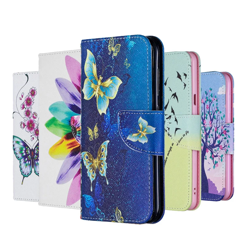 

Painted TPU Leather Flip Case For Samsung A8 A6 Plus A7 2018 Wallet Cover For Samsung Galaxy A20E A10 E A70 A20 A50 A40 A30 Case