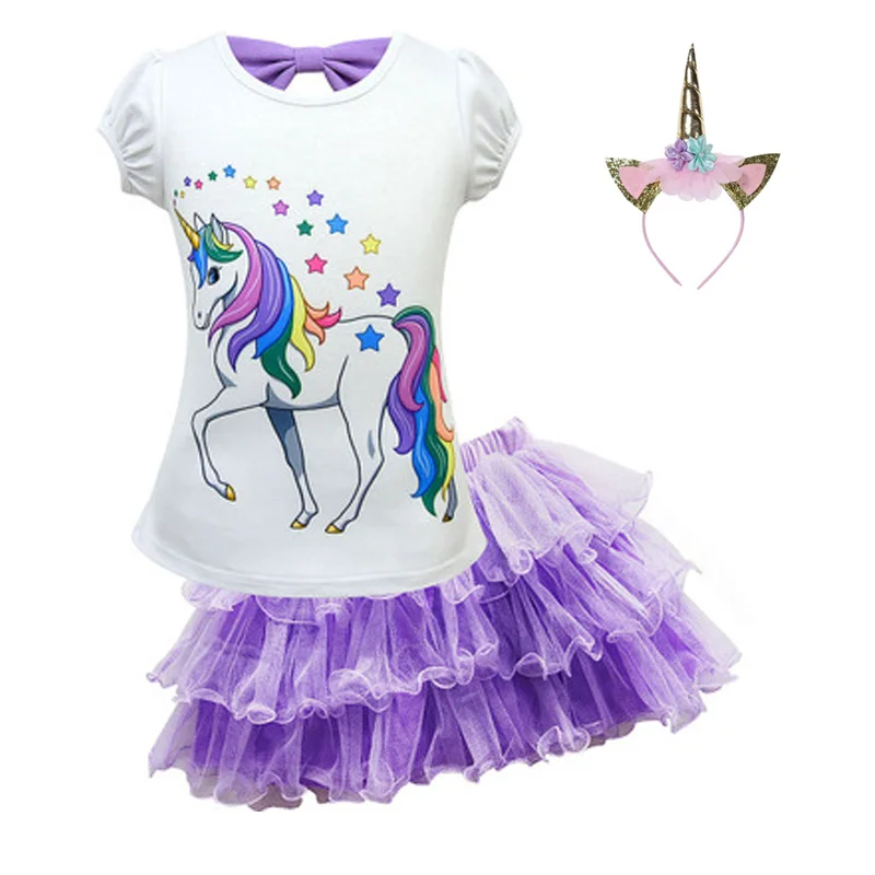 

Unicornio Summer Clothing Sets for Baby Girl Infant Fashion 2019 Outerwear Clothes Suit T-shirt+skirt Suit Girls Clothes Unicorn
