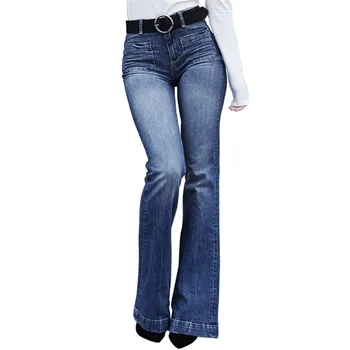 

Jeans Women Blue High Waist Jeans Women 2019 New Casual Loose Straight Speaker Wide Leg Pants Size S-XXL