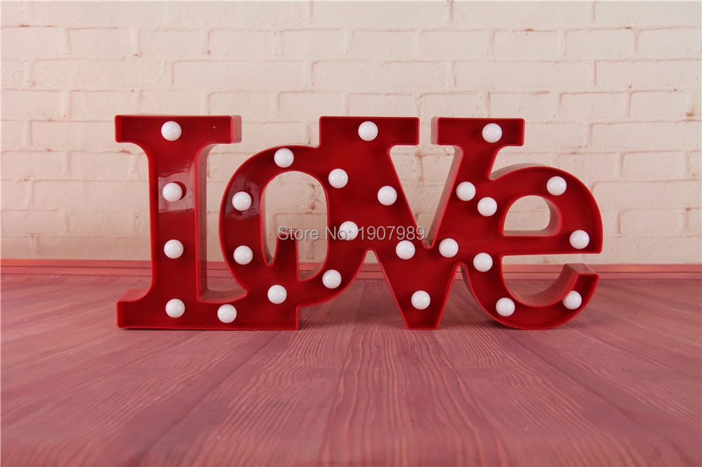 2" wide" LOVE "белый пластиковый светодиодный светильник Marquee, винтажный клейкий светильник с любовными буквами, на День святого Валентина, для помещений