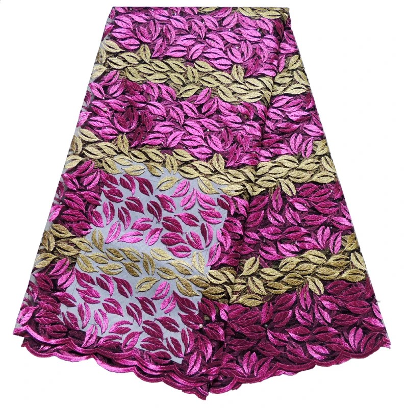 

High quality african guipure lace fabric 2017 multicolor French lace fabric for nigerian wedding party 5yards/lot