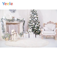 Yeele Photography Backdrops White Interior Chair Christmas Children Portrait Photographic Backgrounds Horse For the Photo Studio