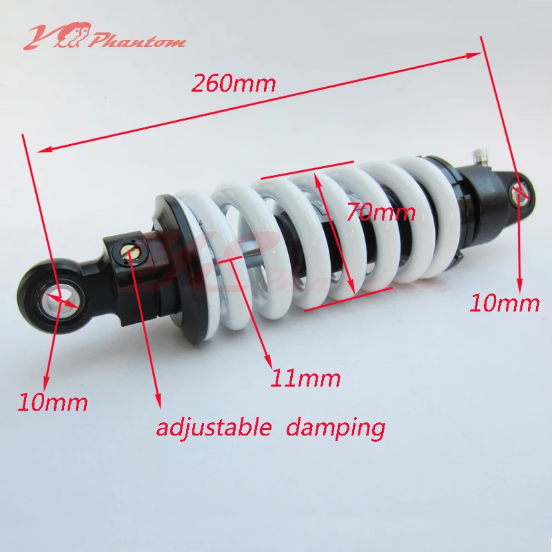 260mm Fully adjustable rear shocks absorber suspension 1000LBS