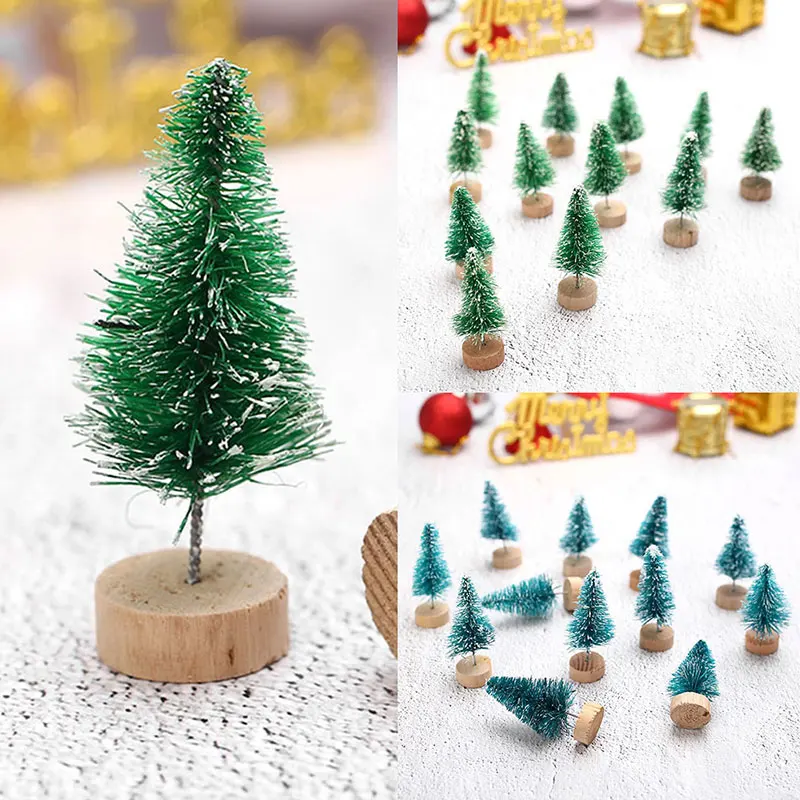 

10Pcs / Lot 4.5Cm High Cute Mini Christmas Tree Diy Craft Desktop Decoration Suitable For Christmas Decorations Sisal Fiber