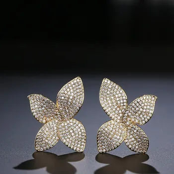 

Fashion Trend New Earrings New Korean Earrings Fashion Four-Leaf Clover Flower Earrings With Anti-Allergic Accessories