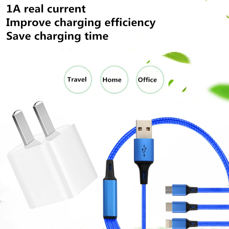 

2 in 1 Magnetic Charger Cables Lighting For Huawei P30 P30 Pro Travel USB Charger Adapter 1A High Speed Wall For Redmi 7 OPPO A9