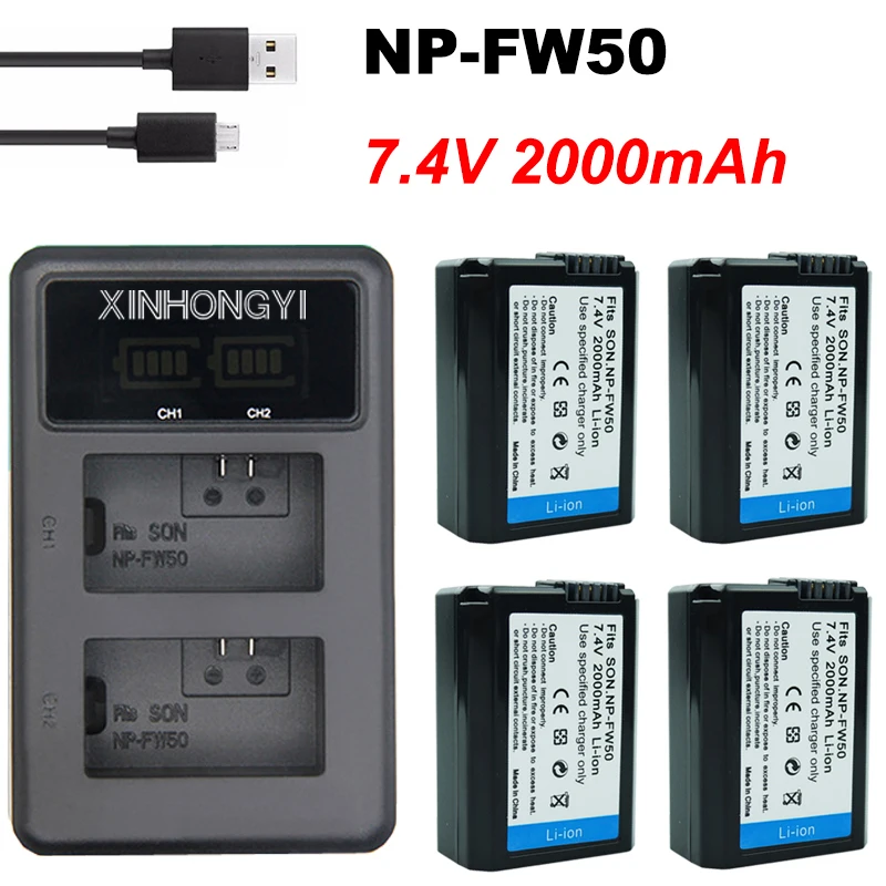 2000 мА/ч, NP-FW50 NP FW50 Батарея+ светодиодный USB двойной Зарядное устройство для sony Alpha a6500 a6300 a7 7R a7R a7R II a7II NEX-3 NEX-3N NEX-5