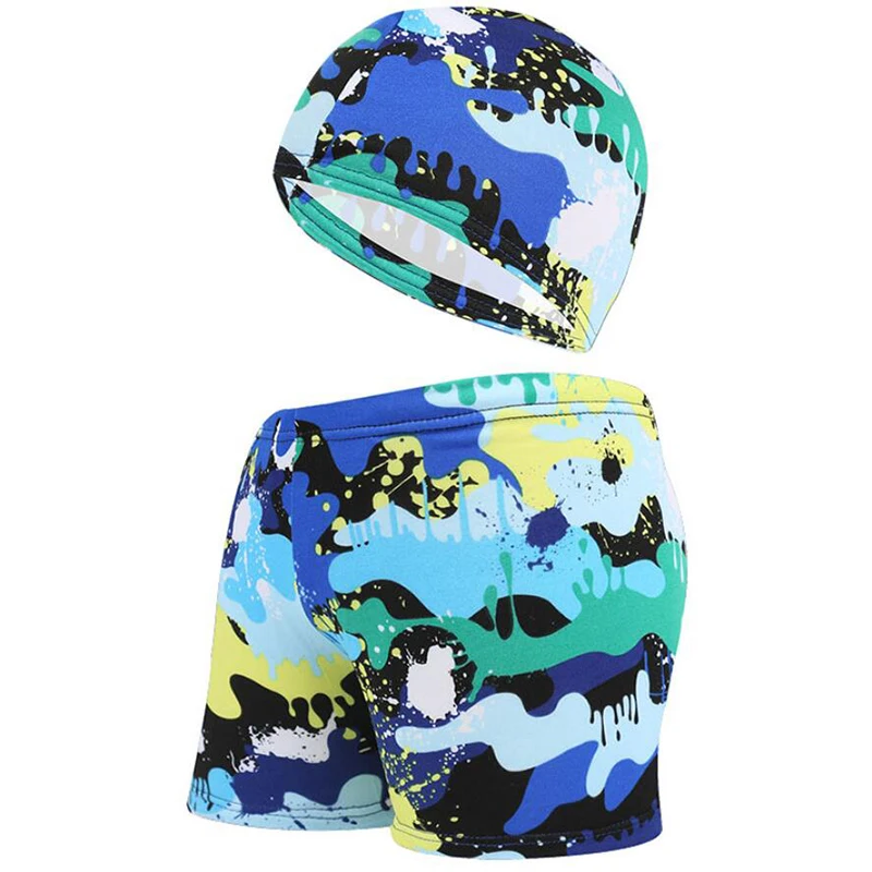 

Kids Children Swimming Trunks Briefs Shorts Caps Camouflage Printed Colorful Swim Pool Beach Swimwear Swimsuit Bathing Suit Wear