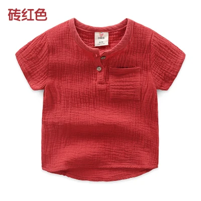 Girls Tshirts Kids Cotton Clothes children t-shirts for baby boys t shirts candy solid short sleeve summer Tops linen soft