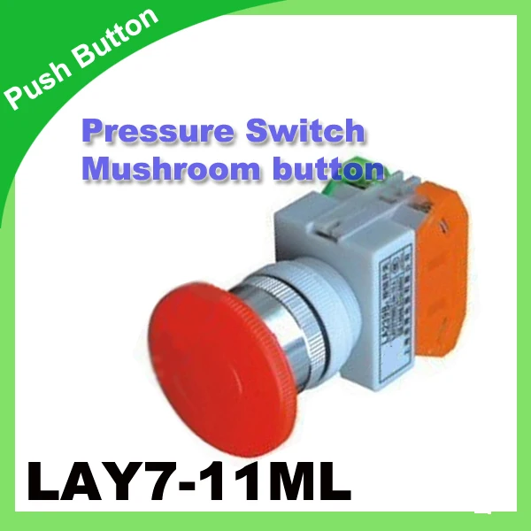 

pressure switch LAY7-11ML(Y090-11ML) 22mm Mushroom push button 50/60Hz Momentary Red touch switch