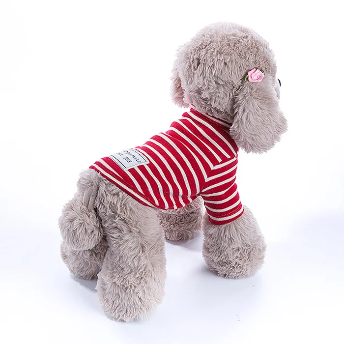 Одежда для маленькой собаки жилет Pet майка для собаки Топы Йоркширский терьер Чихуахуа пуделя кошки Щенок Костюмы Лето дропшиппинг - Цвет: Stripes Red