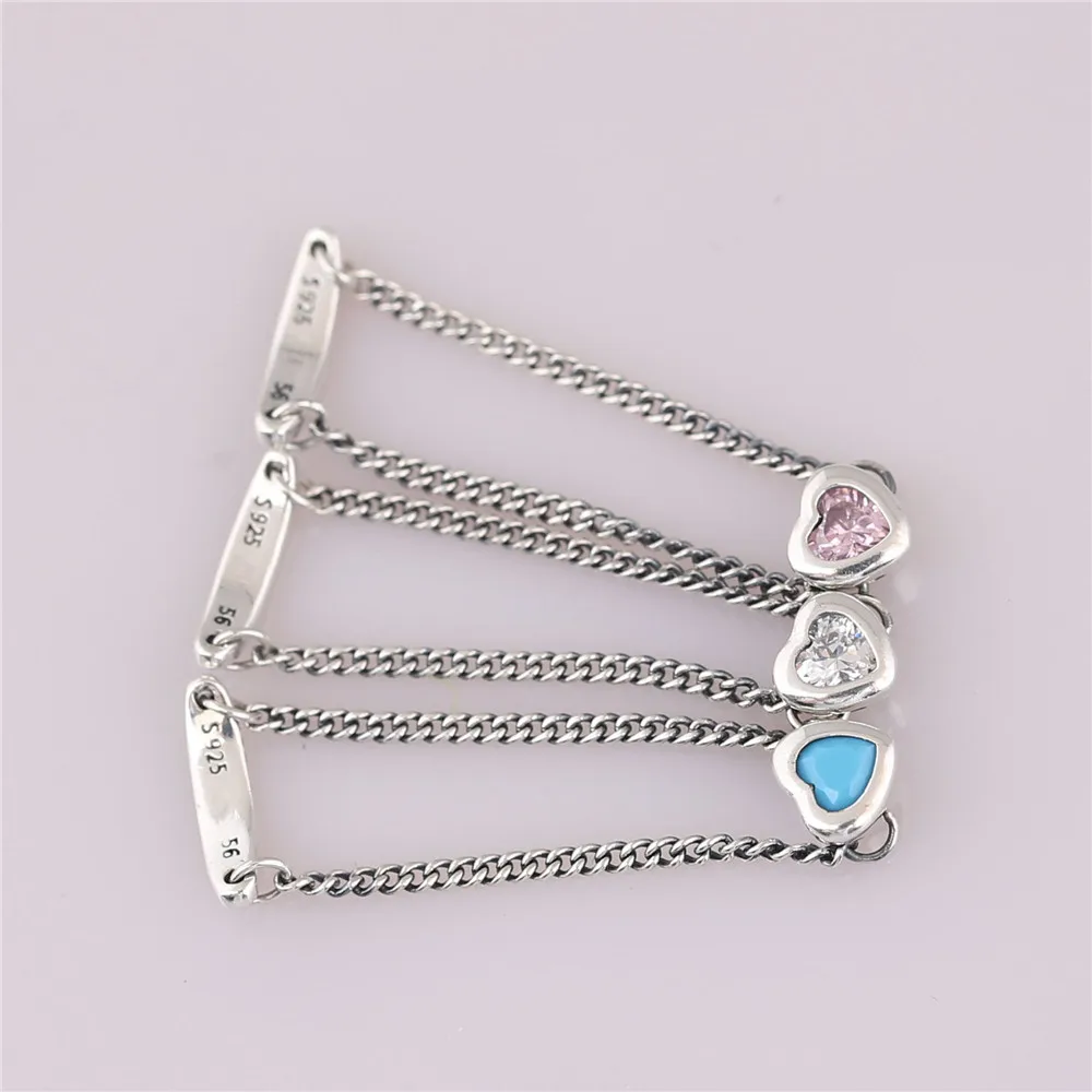 New Heart Ring Blue Crystal Cz Jewelry 