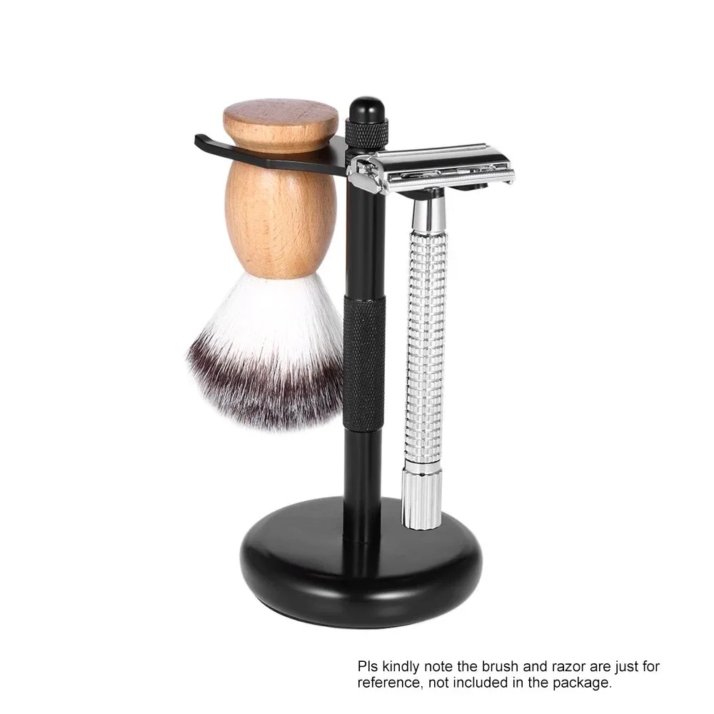 Съемный металлический стенд для бритья Мужская черная щетка для бритья держатель из нержавеющей Бритва для ванной держатель барсук для бритья волос борода стойка для бритвенного станка